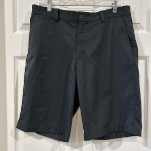 Nike Golf Shorts Black Standard Fit Dri Fit Stretch Logo Flat Front Men's 32